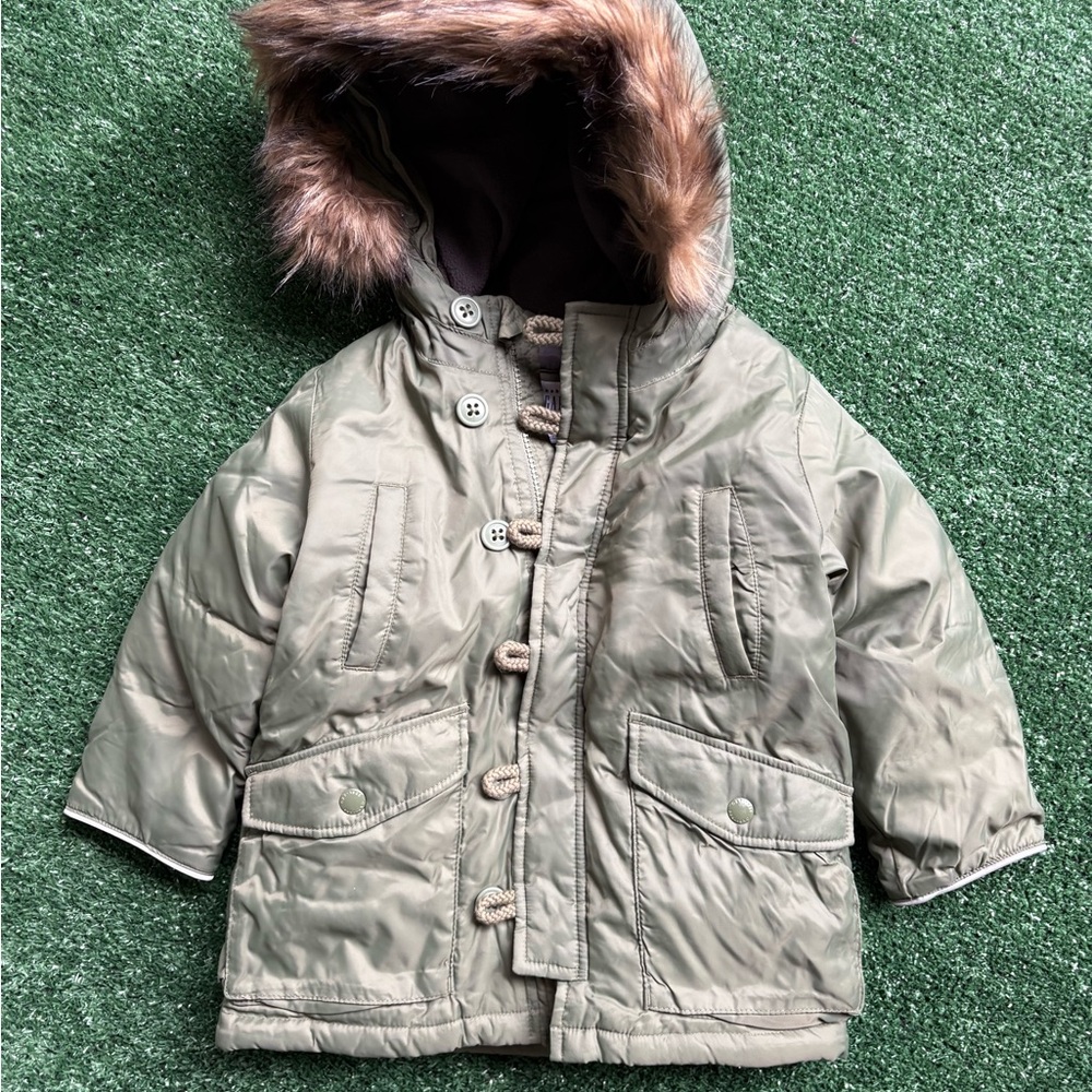GAP Toddler Olive and Beige Coat